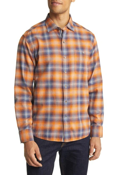 Tommy Bahama Canyon Beach Shadow Check Button-up Shirt In Pumpkin Sp