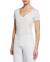 Skin Easy V-neck Tee In White