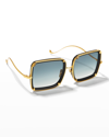 ANNA-KARIN KARLSSON WHITE MOON SQUARE ACETATE SUNGLASSES