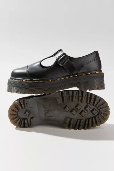 Dr. Martens' Bethan Mary Jane Shoes In Black Polished Smooth Leather