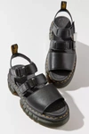 Dr. Martens Ricki Leather 3-strap Platform Sandal In Black