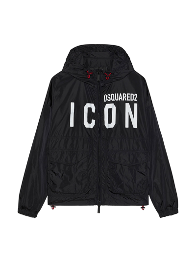 Dsquared2 Be Icon Cargo Windbreaker In Black