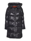 Save The Duck Ines Water Repellent Hooded Quilted Longline Puffer Coat In Black