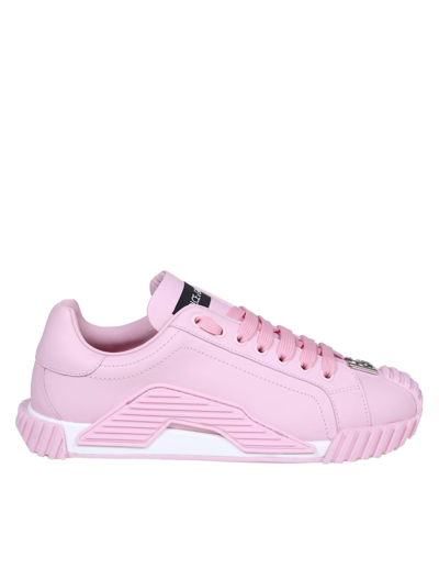 Dolce & Gabbana Sneakers In Pink Color Leather In Purple