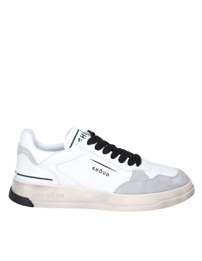 Ghoud Tweener Sneakers In Leather And Suede In White/grey