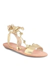 LOEFFLER RANDALL WOMEN'S STARLA ANKLE-WRAP METALLIC LEATHER SANDALS,469654296519