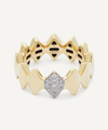 LIBERTY 9CT GOLD THE MARK RHOMBUS SECTION PAVE DIAMOND RING