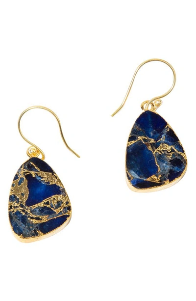 Saachi Mojave Turquoise Teardrop Earrings In Navy