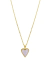 ADORNIA 14K YELLOW GOLD PLATED WATER RESISTANT MOTHER OF PEARL HEART NECKLACE