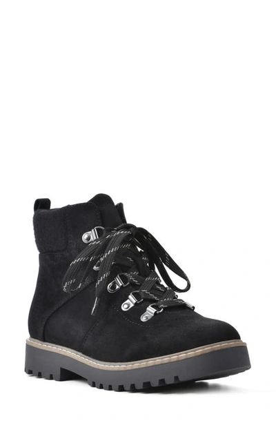 Cliffs By White Mountain Connie Lace-up Lug Sole Boot In Black/ Fabric