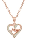 HMY JEWELRY 18K ROSE GOLD PLATED OPALITE 'MOM' NECKLACE