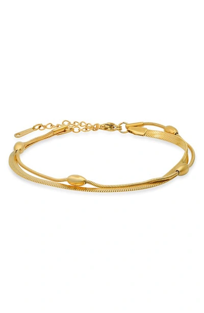 Hmy Jewelry 18k Yellow Gold Plated Chain Bracelet
