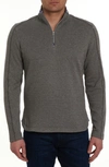 Robert Graham Delage Long Sleeve Quarter Zip Neck Shirt Sweater In Grey