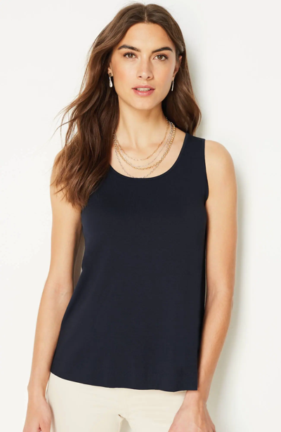 Jjill J.jill Wearever Easy A-line Tank In Navy Blue