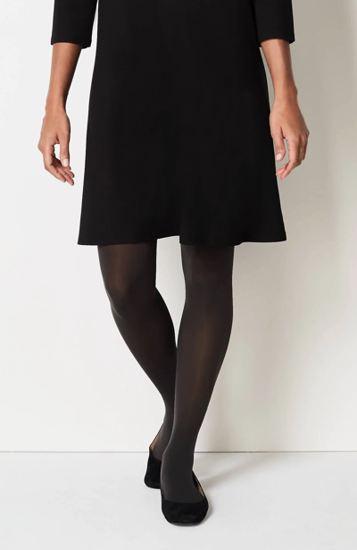 Jjill J.jill Solid Microfiber Tights In Dark Charcoal