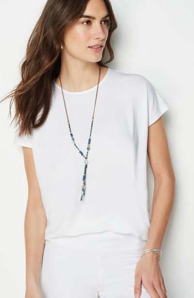 Jjill J.jill Wearever Perfect Cap-sleeve Tee In White