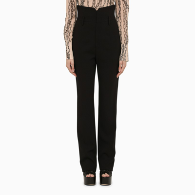 Philosophy Black High-waisted Slim Trousers
