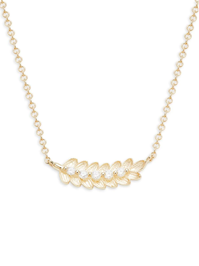 Saks Fifth Avenue Women's 14k Yellow Gold & 0.08 Tcw Diamond Pendant Necklace