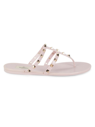 Valentino Garavani Women's Summer Rockstud Pvc Thong Sandals In Water Rose