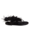 Valentino Garavani Women's Feather Thong Flats In Nero
