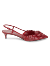 Valentino Womens Red Atelier 03 Rose Edition Leather Slingbacks 4 In Red