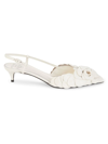 Valentino Garavani Women's Floral Kitten Heel Slingback Pumps In Avorio