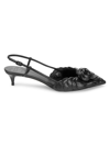 Valentino Garavani Women's Floral Kitten Heel Slingback Pumps In Nero