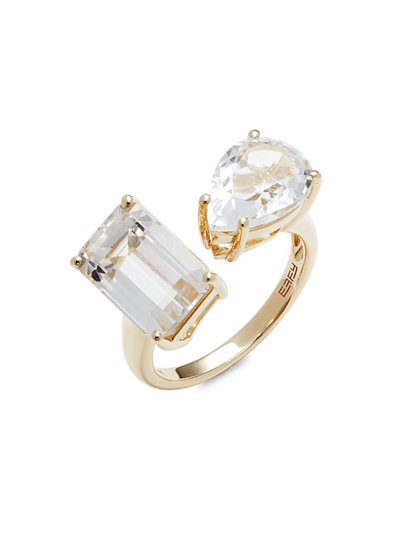 Effy Women's 14k Yellow Gold & White Topaz Ring