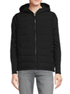 Calvin Klein Men's Full Zip Hooded Puffer Jacket In Ebony