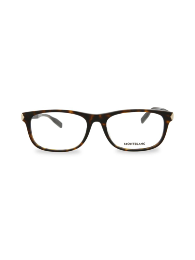 Montblanc Women's 56mm Rectangle Eyeglasses In Havana