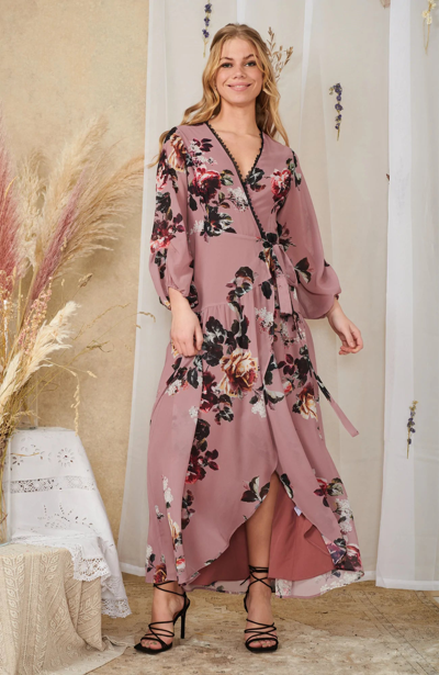Hope & Ivy Hope And Ivy Minnie Maxi Wrap Dress In Purple | ModeSens