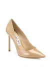 Jimmy Choo Romy 100mm Patent Leather Pump In Natural