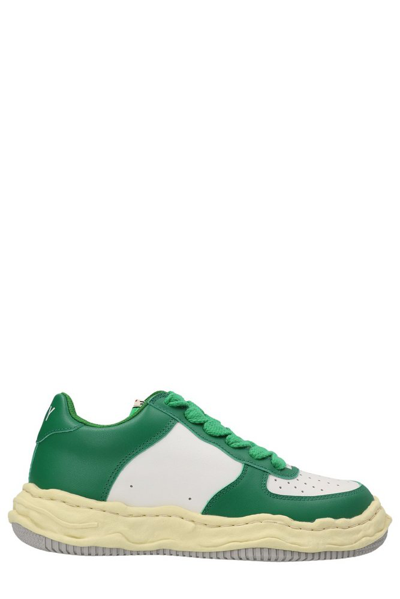 Miharayasuhiro Wayne Low Original Sole Leather Sneaker In Green