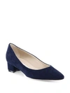 MANOLO BLAHNIK Listony Suede Block Heel Pumps