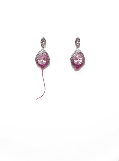 Ottolinger Diamond Dip Earrings Blush In Pink