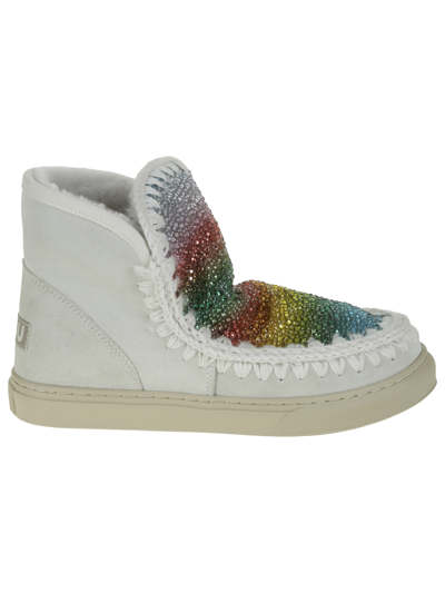 Mou Eskimo Sneaker Rainbow Hotfix In White,multi