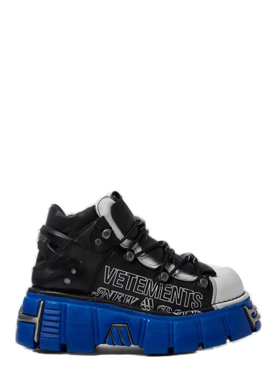 Vetements New Rock Platform Lace-up Sneakers In Blue