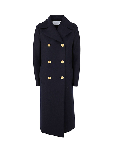 Marc Jacobs Double-breasted Coat In Pressed Wool In Navy
