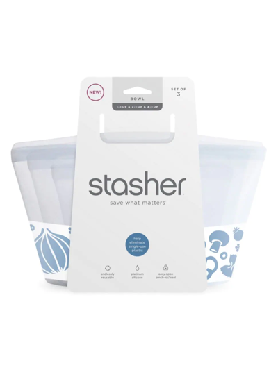 Stasher 1 Cup, 2 Cup & 4 Cup Bowl, Pack Of 3 In Clear