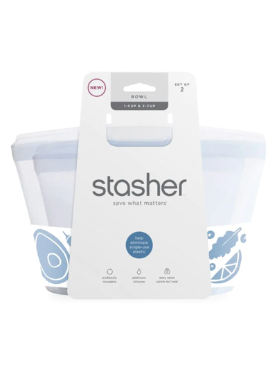 Stasher 2-cup Bowl, Pack Of 2 In Clear