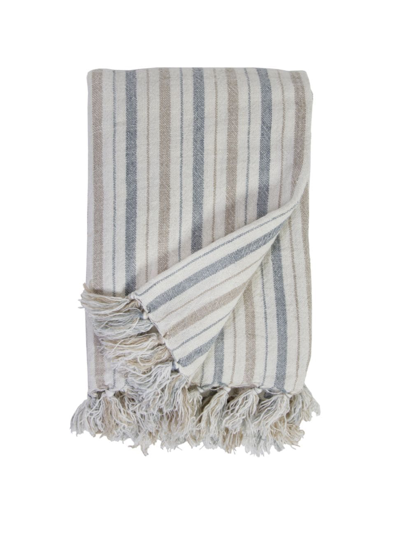 Pom Pom At Home Naples Striped Throw In Ocean Natural