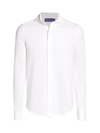 Ralph Lauren Purple Label Down Collar Shirt In White