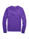 Ralph Lauren Cableknit Cashmere Sweater In Purple