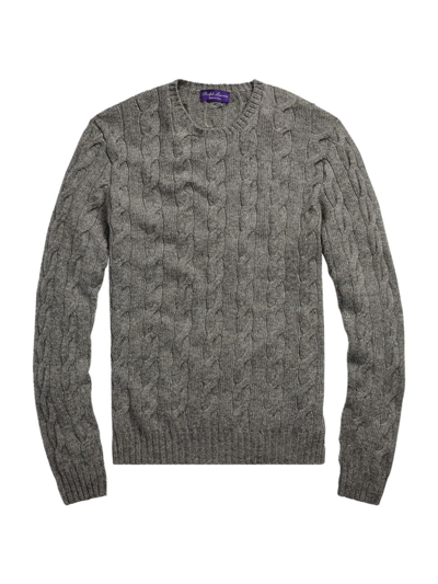 Ralph Lauren Purple Label Cableknit Cashmere Jumper In Grey