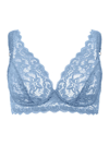 Hanro Luxury Moments Lace Unlined Underwire Bra In Blue