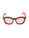 Vontelle Kente 50mm Square Optical Glasses In Red