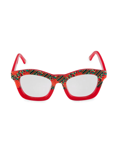 Vontelle Kente 50mm Square Optical Glasses In Red