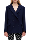 Maje Galariti Double-breasted Blazer In Blue