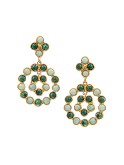 Sylvia Toledano Women's Candies 22k-gold-plated Malachite & Amazonite Flower Drop Earrings