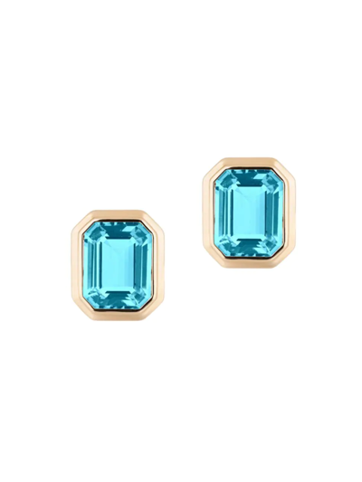 Goshwara Women's Manhattan 18k Gold & Blue Topaz Stud Earrings